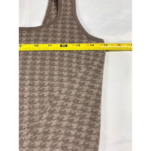 Naadam Set Wool & Cashmere Brown Houndstooth Sweater Flare Pants Corset Top Sz M - Picture 4 of 16